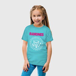 Футболка хлопковая детская Ramones Boyband цвета бирюзовый — фото 2