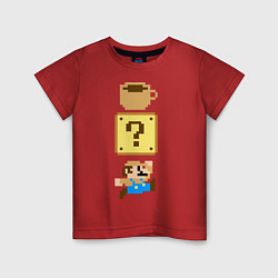 Детская футболка Любитель кофе Марио