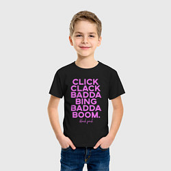 Футболка хлопковая детская Click Clack Black Pink, цвет: черный — фото 2