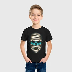 Футболка хлопковая детская Голова мумии, цвет: черный — фото 2