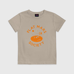 Футболка хлопковая детская Flat Mars Society, цвет: миндальный