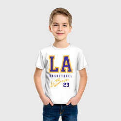 Футболка хлопковая детская Lebron 23: Los Angeles, цвет: белый — фото 2
