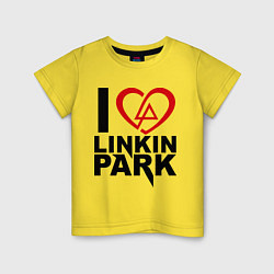 Футболка хлопковая детская I love Linkin Park, цвет: желтый
