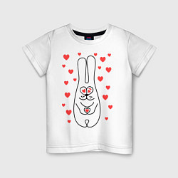 Детская футболка Влюбленная зайка