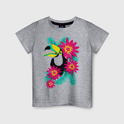 Детская футболка Toucan and flowers