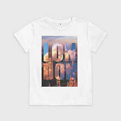 Футболка хлопковая детская London clouds, цвет: белый