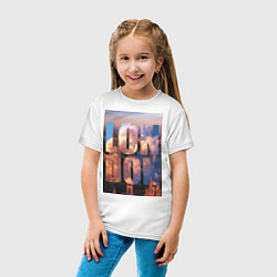 Футболка хлопковая детская London clouds, цвет: белый — фото 2