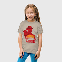 Футболка хлопковая детская Red Dead Redemption 2, цвет: миндальный — фото 2