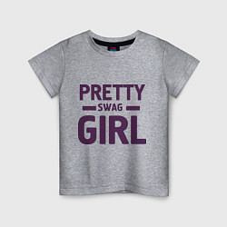 Футболка хлопковая детская Pretty SWAG Girl, цвет: меланж
