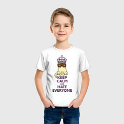 Футболка хлопковая детская Keep Calm & Hate Everyone, цвет: белый — фото 2