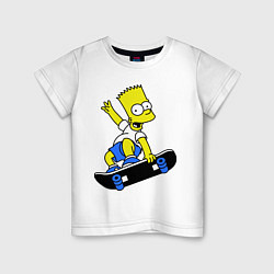 Детская футболка Барт на скейте