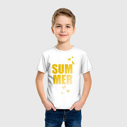 Футболка хлопковая детская Gold Summer, цвет: белый — фото 2