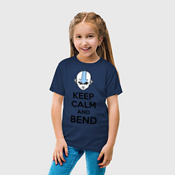 Футболка хлопковая детская Keep Calm & Bend, цвет: тёмно-синий — фото 2