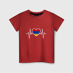 Футболка хлопковая детская Пульс Армении, цвет: красный