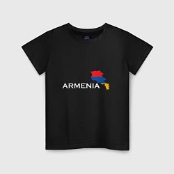 Футболка хлопковая детская Армения, цвет: черный
