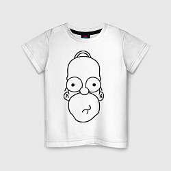 Футболка хлопковая детская Homer Face, цвет: белый