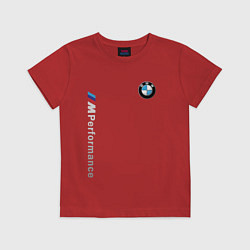 Футболка хлопковая детская BMW M PERFORMANCE БМВ, цвет: красный