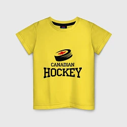 Футболка хлопковая детская Canadian hockey, цвет: желтый