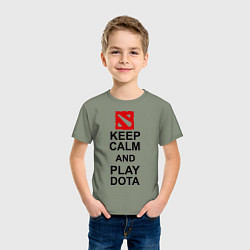 Футболка хлопковая детская Keep Calm & Play Dota, цвет: авокадо — фото 2