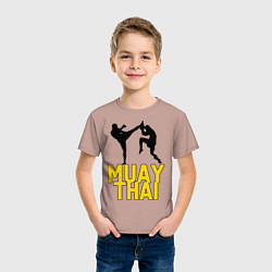 Футболка хлопковая детская Muay Thai, цвет: пыльно-розовый — фото 2