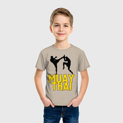 Футболка хлопковая детская Muay Thai, цвет: миндальный — фото 2