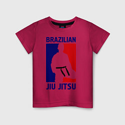 Футболка хлопковая детская Brazilian Jiu jitsu, цвет: маджента
