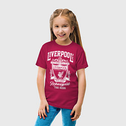 Футболка хлопковая детская Liverpool: Est 1892, цвет: маджента — фото 2
