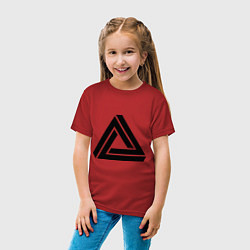Футболка хлопковая детская Triangle Visual Illusion цвета красный — фото 2