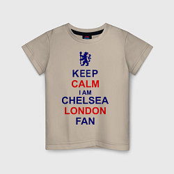 Футболка хлопковая детская Keep Calm & Chelsea London fan цвета миндальный — фото 1