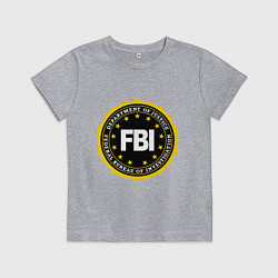 Футболка хлопковая детская FBI Departament, цвет: меланж