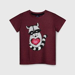 Детская футболка Енот с сердцем