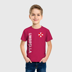 Футболка хлопковая детская UMBRELLA CORP, цвет: маджента — фото 2