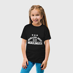Футболка хлопковая детская World's Best Mailman, цвет: черный — фото 2