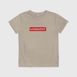 Футболка хлопковая детская Obey workout, цвет: миндальный