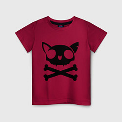 Детская футболка Кошачий пиратскй флаг