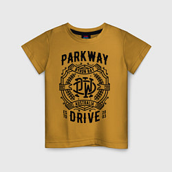 Футболка хлопковая детская Parkway Drive: Australia, цвет: горчичный