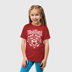 Футболка хлопковая детская Miss May I: Angry Lion цвета красный — фото 2