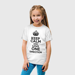 Футболка хлопковая детская Keep Calm & Love One Direction, цвет: белый — фото 2