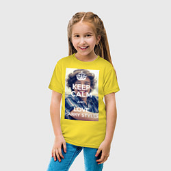 Футболка хлопковая детская Keep Calm & Love Harry Styles, цвет: желтый — фото 2