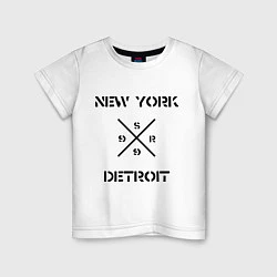 Футболка хлопковая детская NY Detroit, цвет: белый
