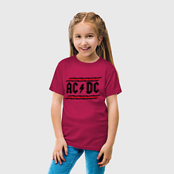 Футболка хлопковая детская AC/DC Voltage, цвет: маджента — фото 2