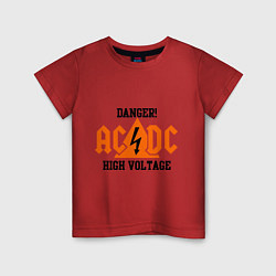 Футболка хлопковая детская AC/DC: High Voltage, цвет: красный