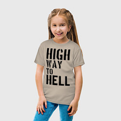 Футболка хлопковая детская High way to hell, цвет: миндальный — фото 2
