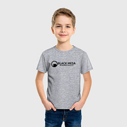 Футболка хлопковая детская Black Mesa: Research Facility, цвет: меланж — фото 2