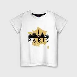 Футболка хлопковая детская Париж - Франция, цвет: белый
