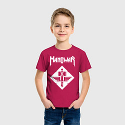 Футболка хлопковая детская Manowar, цвет: маджента — фото 2