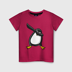 Футболка хлопковая детская DAB Pinguin, цвет: маджента