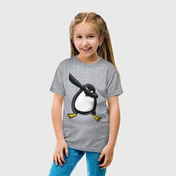 Футболка хлопковая детская DAB Pinguin, цвет: меланж — фото 2