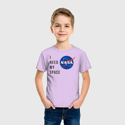 Футболка хлопковая детская Nasa i need my space, цвет: лаванда — фото 2