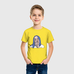 Футболка хлопковая детская Billie Eilish, цвет: желтый — фото 2